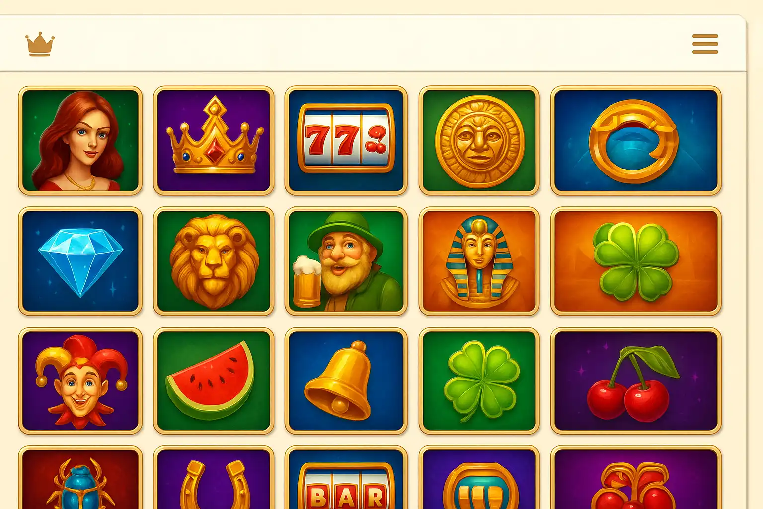 Grid of colourful slot game tiles in the Shikaka lobby